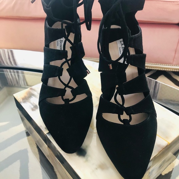 L.K. Bennett Suede Lace Up Heels - Picture 2 of 6